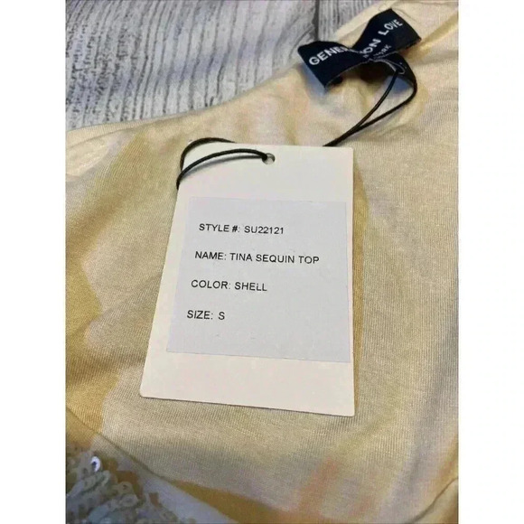 Generation Love Womens Tina Sequin Top SMALL in Shell One Shoulder Revolve Party - Picture 8 of 12